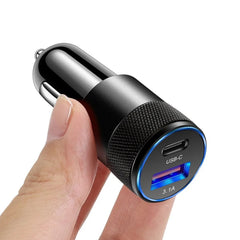 Carreira de carro com carregamento USB-A e USB-C-Fast