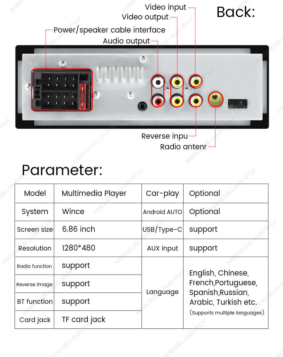 Universal - rádio 1-DIN de 6,86" com Apple CarPlay e Android Auto – Carmediaeurope.com