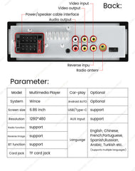 Universal - rádio 1-DIN de 6,86" com Apple CarPlay e Android Auto – Carmediaeurope.com