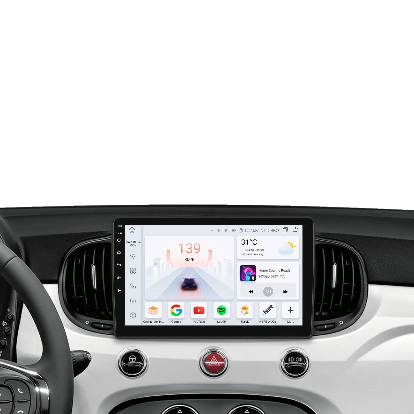 Fiat 500 16-19 - Rádio 9" c/ Apple CarPlay e Android Auto – Carmediaeurope.com