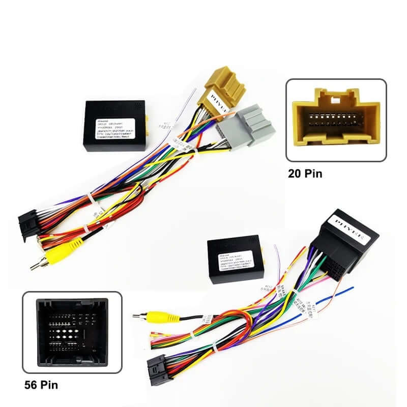 Radiokabel til Opel m. Canbus og org. kamera – 20 og 56 Pin stik til Bilmedie radioer, kompatibel med flere Opel-modeller.