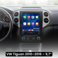 VW Tiguan 10–16 – Rádio 9,7” com Apple CarPlay e Android Auto