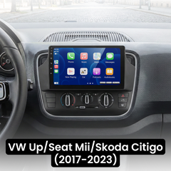 VW Up/Seat Mii/Skoda Citigo 17-23 - Rádio 9" com Apple CarPlay e Android Auto