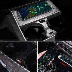 BMW X5 / X6 2019-2025 Carregador sem fios para telemóvel com carregamento rápido de 15W 