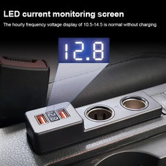 Volkswagen Golf 7 2012-2020 USB Oplader og 12V Splitter til Cigarettænder med QC3.0 Hurtigopladning