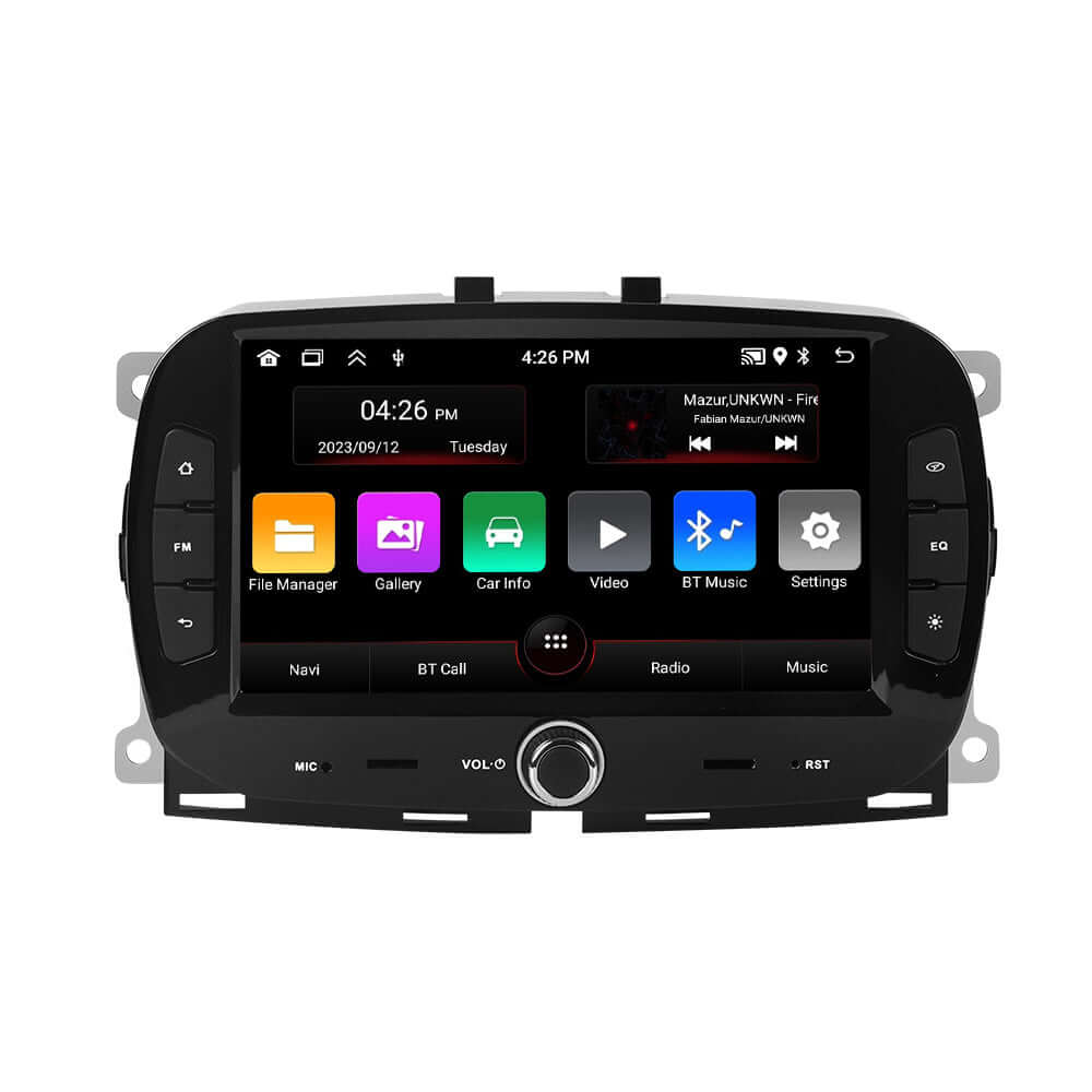 Fiat 500 16-19 - Rádio 7\" com Apple CarPlay e Android Auto – Carmediaeurope.com
