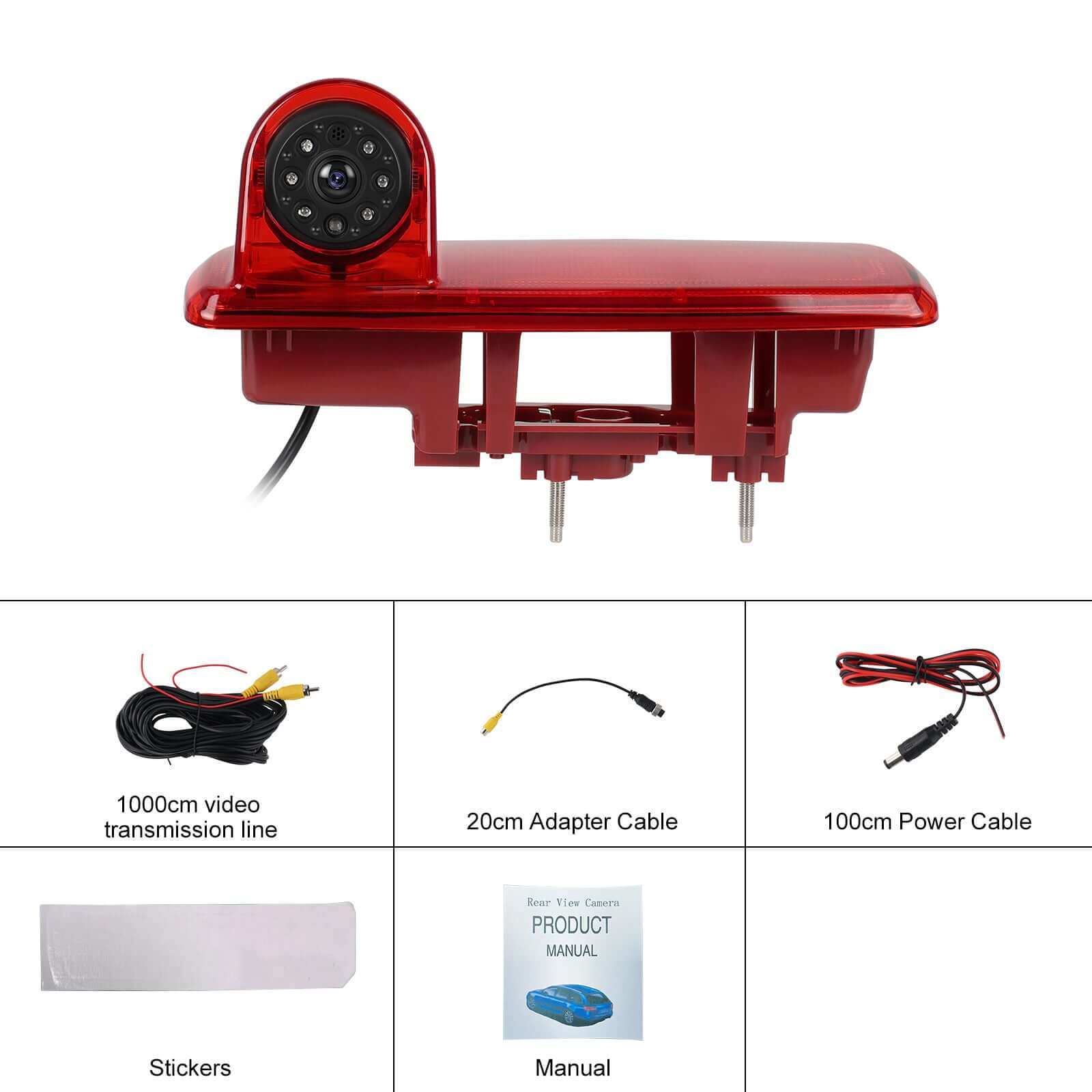 Bakkamera til Renault Trafic & Opel Vivaro med 140° synsvinkel og 1000cm video transmission line.