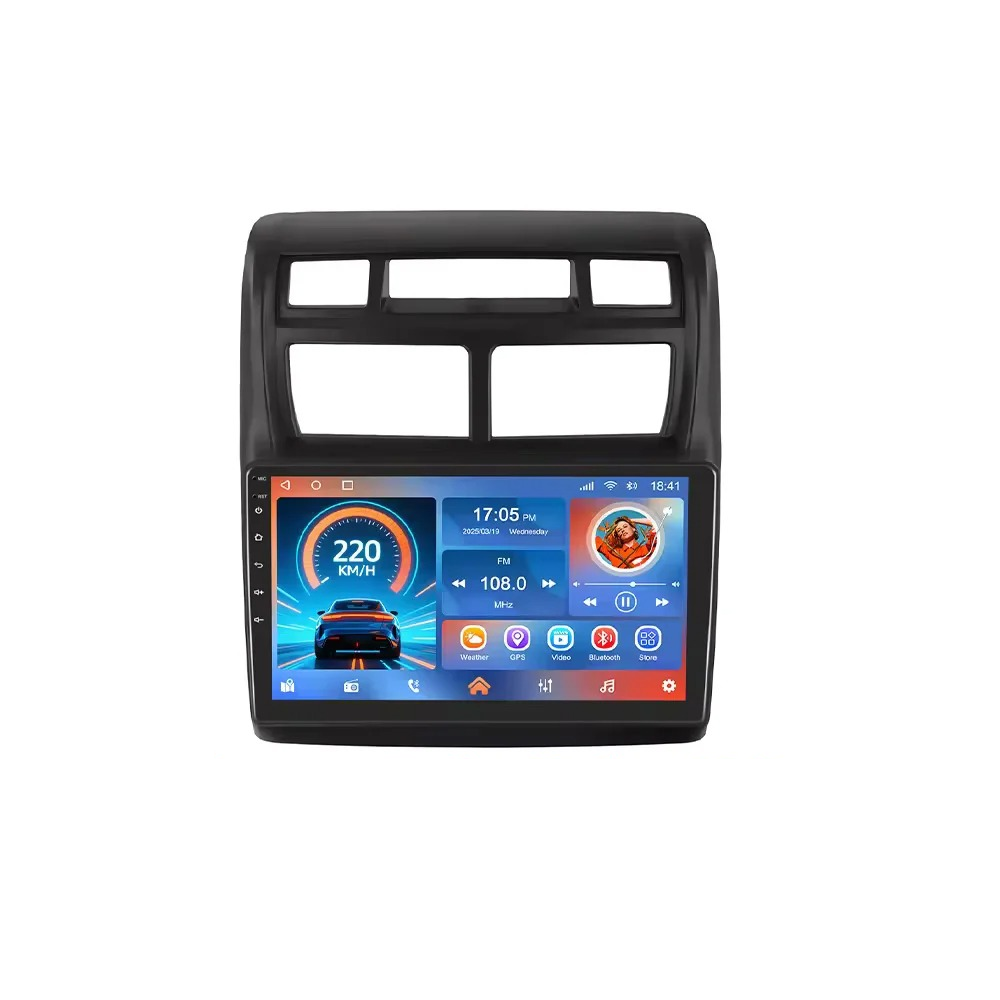 Kia Sportage 07-12 - 9" Radio m. Apple CarPlay og Android Auto med berøringsskærm og fleksibel plastikfront.