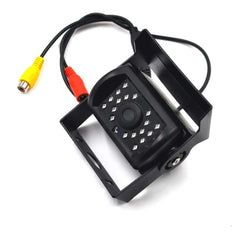 Câmara de marcha-atrás universal – PAL, 1200 linhas de TV, 18 LED IR com cabo e adaptador para instalação automóvel.