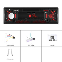 Universele 1-DIN radio met Bluetooth, FM & USB – MP3-speler met LED-display bedieningspaneel met accessoires