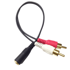 RCA til 3,5 mm AUX splitter – han (rød/hvid) til hun (jack) kabel til lydforbindelse.