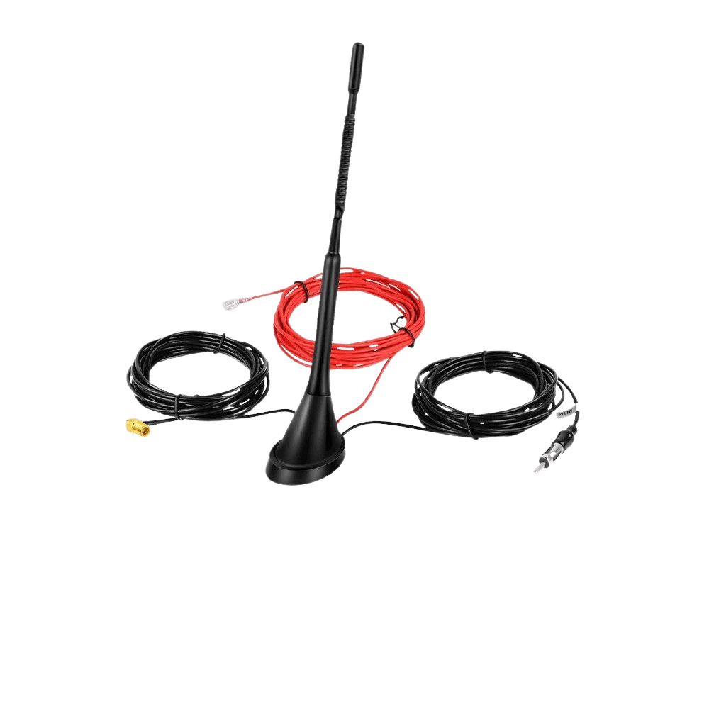 Bil-tagantenne – 29 cm, 5 meter ledning, DAB/DAB+/FM/AM med SMB-stik og fleksible kabler til bilradio.