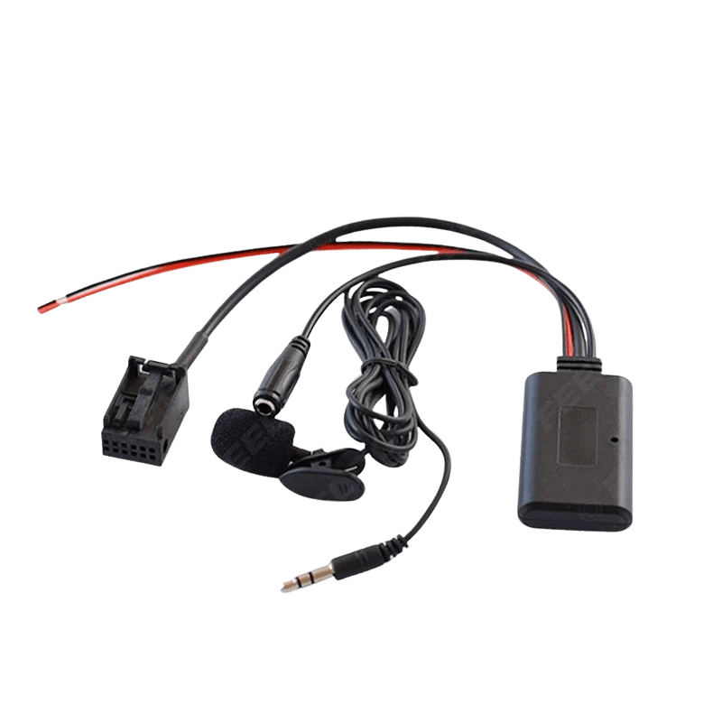 Bluetooth Adapter – Opel Astra, Zafira og Tigra – kabler, mikrofon og adaptersynliggør trådløs lydafspilning.