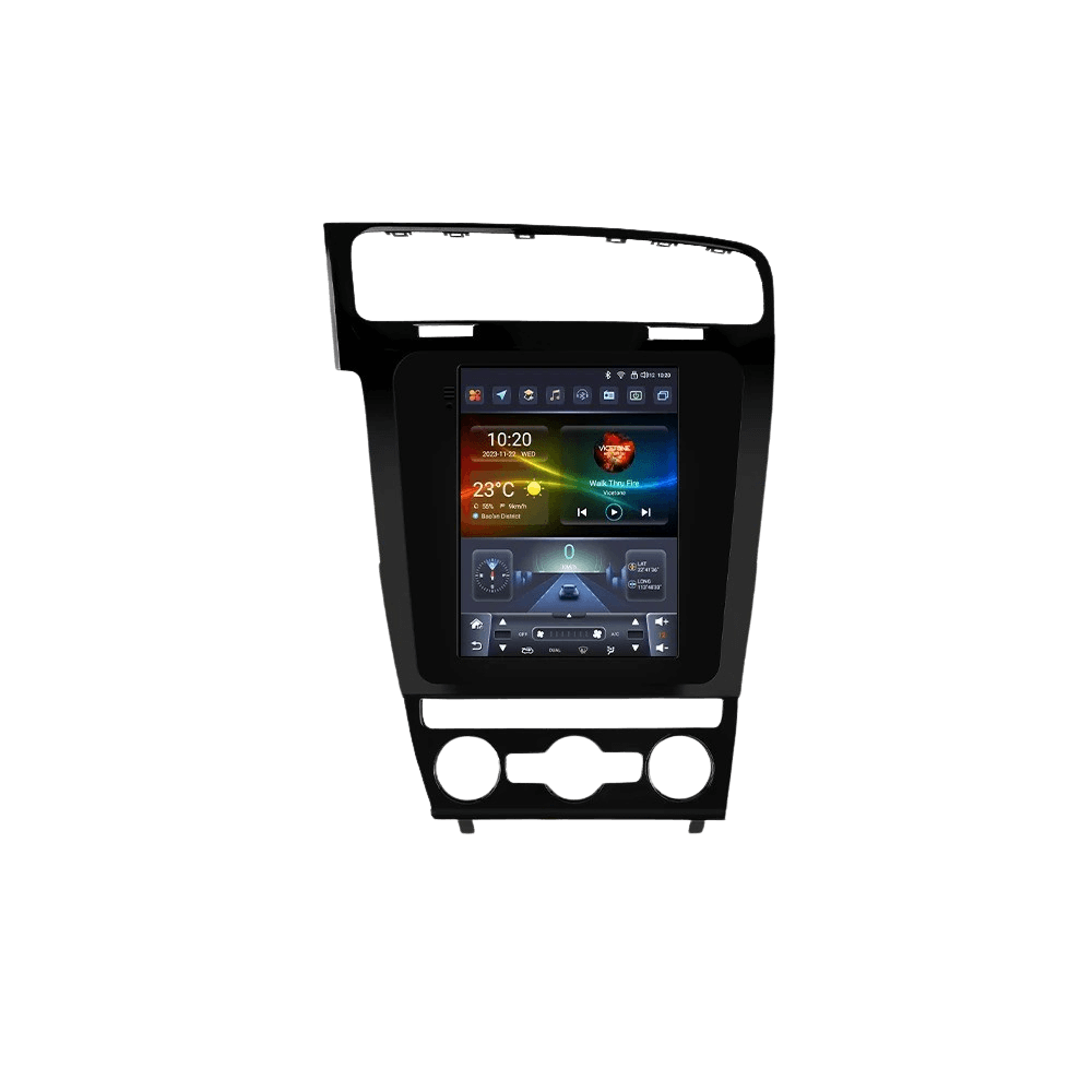 VW Golf 13–17 – 9,7” Radio m. Apple CarPlay og Android Auto, touchskærm med ramme til VW Golf 7.